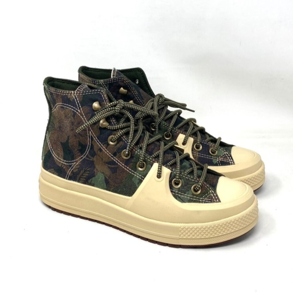 Converse Chuck Construct Black Joy Platform Shoes Grassy Jacquard Men’s A05308C - Picture 4 of 10